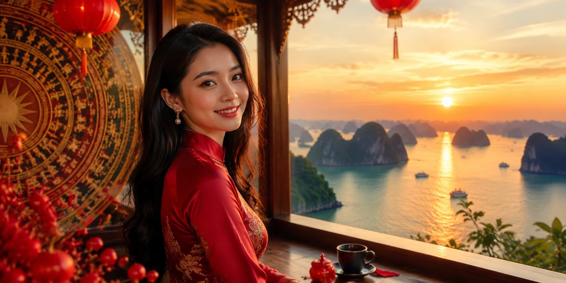Người chơi thư giãn bên ly cà phê nhìn ra vịnh Hạ Long – hình ảnh giải trí cân bằng và có trách nhiệm